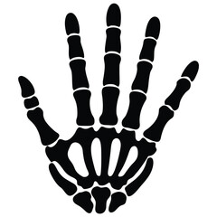 skeleton bone hand silhouette vector illustration