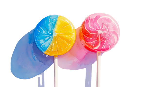 Colorful wrapped candy pair isolated on transparent background