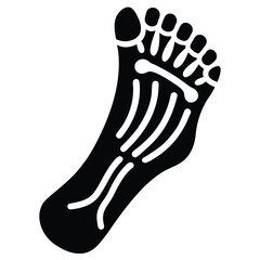 skeleton foot silhouette vector illustration