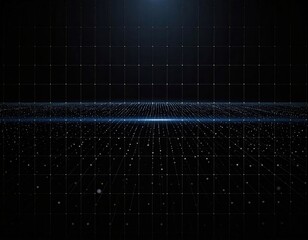 Dark grid perspective, dotted horizon, light source above