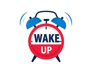 Alarm clock with "WAKE UP" message