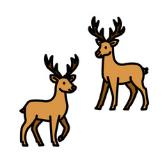 Two Gentle Deer Standing Close Together