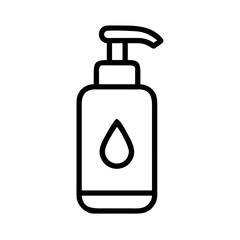 Cosmetic Lotion Bottle With Pump Dispenser Icon For Web And Graphic Design