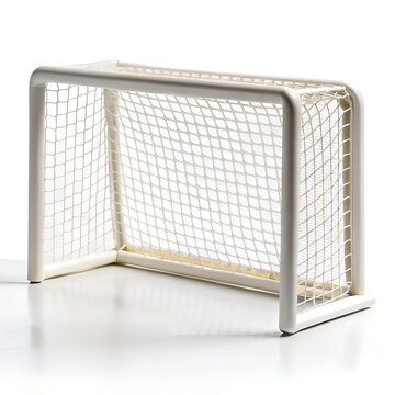 Small White Soccer Goal with Net image photo