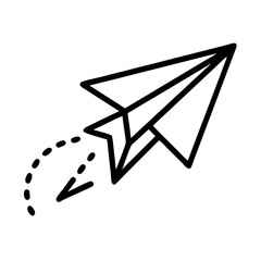 Fototapeta premium Flying Paper Airplane Email Send Symbol Icon For Web And Graphic Design