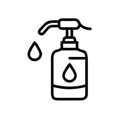 Hand Sanitizer Cosmetic Bottle With Pump Icon For Web And Graphic Design