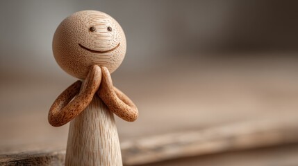 The stick figure’s peaceful stance and subtle smile evoke humility and warmth, a silent tribute to gratitude and emotional harmony.
