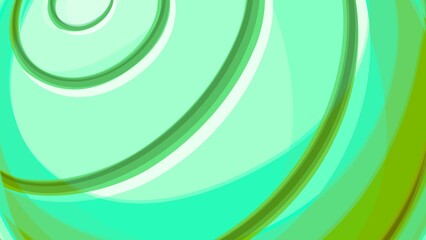 Abstract artwork featuring a swirling, layered design with shades of green and turquoise