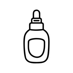 Oval Cosmetic Serum Bottle With Screw Lid Icon For Web And Graphic Design