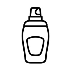 Oval Lotion Cosmetic Bottle With Flip Cap Icon For Web And Graphic Design