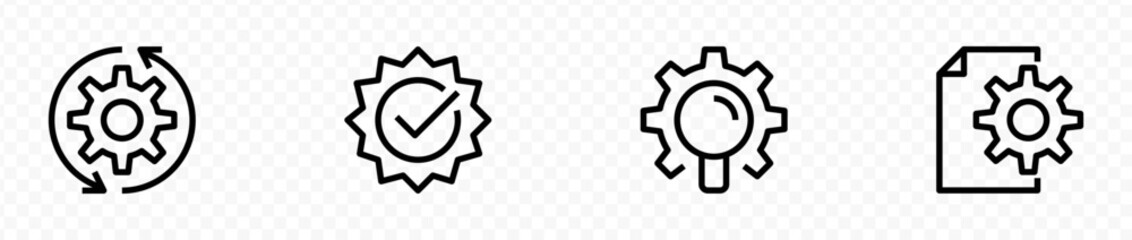 setting icon set. Cogwheel collection in different shape. Gear wheel isolated on white background. Vector illustration