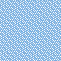 Blue and White Wavy Line Seamless Pattern – Abstract Geometric Background for Textile, Wallpaper and Digital Design