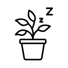 Potted Indoor Plant For Better Sleep Environment Icon For Web And Graphic Design