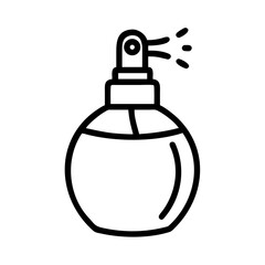 Rounded Cosmetic Perfume Bottle With Sprayer Icon For Web And Graphic Design