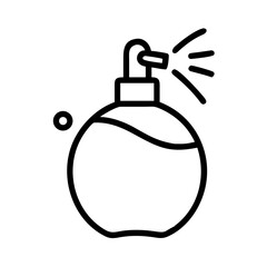 Round Perfume Cosmetic Spray Bottle With Cap Icon For Web And Graphic Design