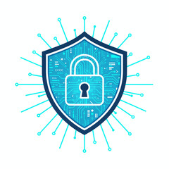 Abstract Coding Safety Clean, scalable vector icon for cybersecurity concepts. Features a key-shield with colorful abstract network fill. Unique design.