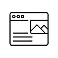 Web Layout with Content Blocks and Text Sections Icon For Web And Graphic Design