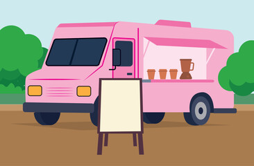 modern food truck menu board design business illustration