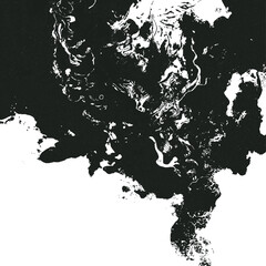 Abstract Black Ink Splatter Texture Background