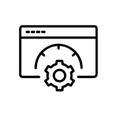 Website Dashboard with Circular Settings Gear Icon For Web And Graphic Design