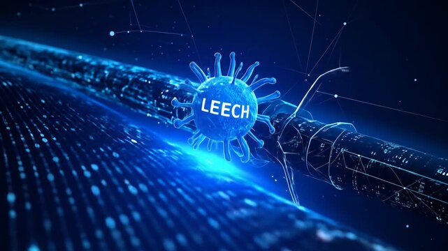 Digital Leech Virus Attack on Network Infrastructure.