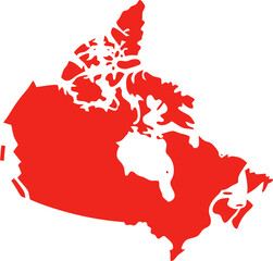 Canadian map silhouette icon on a white background vector graphic