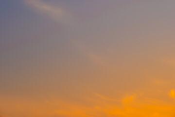 Enjoy panoramic views of the skyline . Sunset in the evening sky with colorful clouds and beautiful cloud patterns Amidst the soft golden light	
