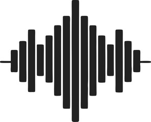 Simple black silhouette of a sound wave or audio signal icon