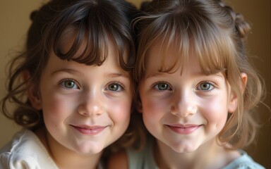 portrait of two children. High quality