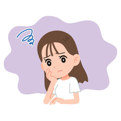 悩む女性　上半身