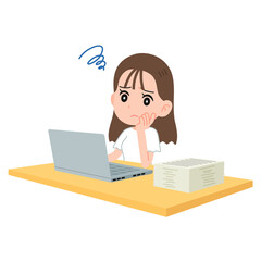 仕事に集中できない女性