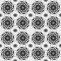 Black and white floral seamless pattern - Eye catcher design geometry seamless- Seamless Pattern - Funky art - Abstract design repeatable - Paper printing - Textile Printing 