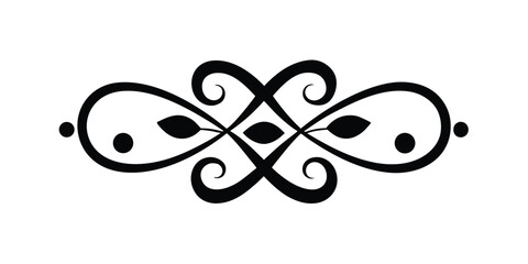 Elegant decorative flourish vector silhouette 