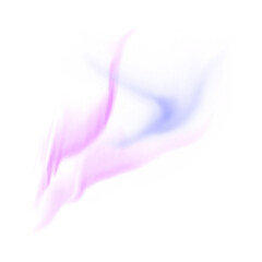 Abstract flowing pastel pink and blue smoke on white background.