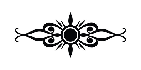 Regal divider with sunburst jewel vector silhouette 