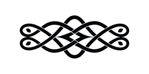 Elaborate divider with interlaced design vector silhouette 