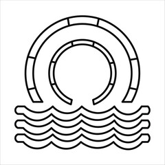 lifebouy icons. simple line vector