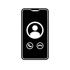 Incoming video call on smartphone isolated on transparent background