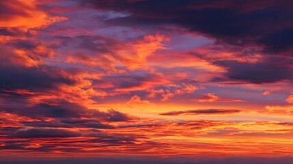 Fototapeta premium Beautiful colorful sunset clouds sky nature landscape scenic view orange purple twilight horizon background