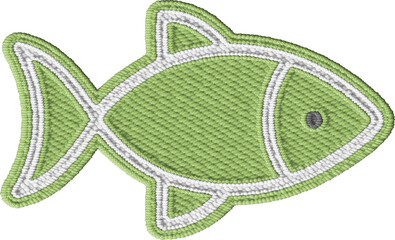 Colorful Embroidered Fish Patch