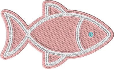 Colorful Embroidered Fish Patch