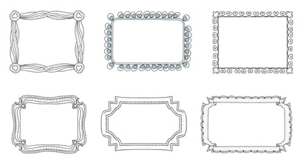 Elegant decorative rectangular and hexagonal borders with intricate floral and vine motifs for design and crafting purposes.