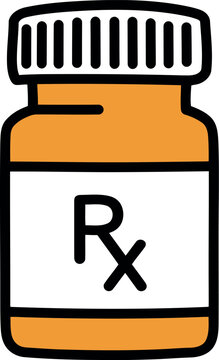 Prescription rx pill bottle icon medicine healthcare pharmaceutical symbol vector
