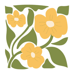 Vintage Floral Tile Illustration