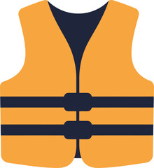 Orange life vest safety gear for water sports adventure vector