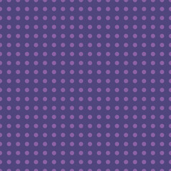 A seamless vector pattern featuring lilac polka dots on an indigo grid background. Ideal for packaging, textile, and soft visual designs.