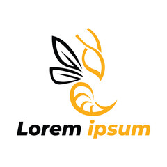 Obraz premium Bee Logo. Bee Logo With Modern and Geometric Design For Brand&nbsp;Identity.