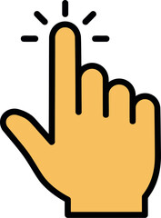 Digital click hand cursor icon interactive action select choice pointer vector