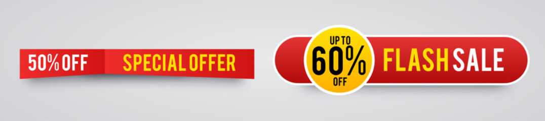 Sale off up to 50% and 60% label concept design