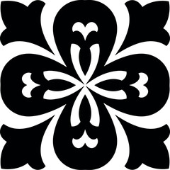 Ornate floral emblem decorative motif vector